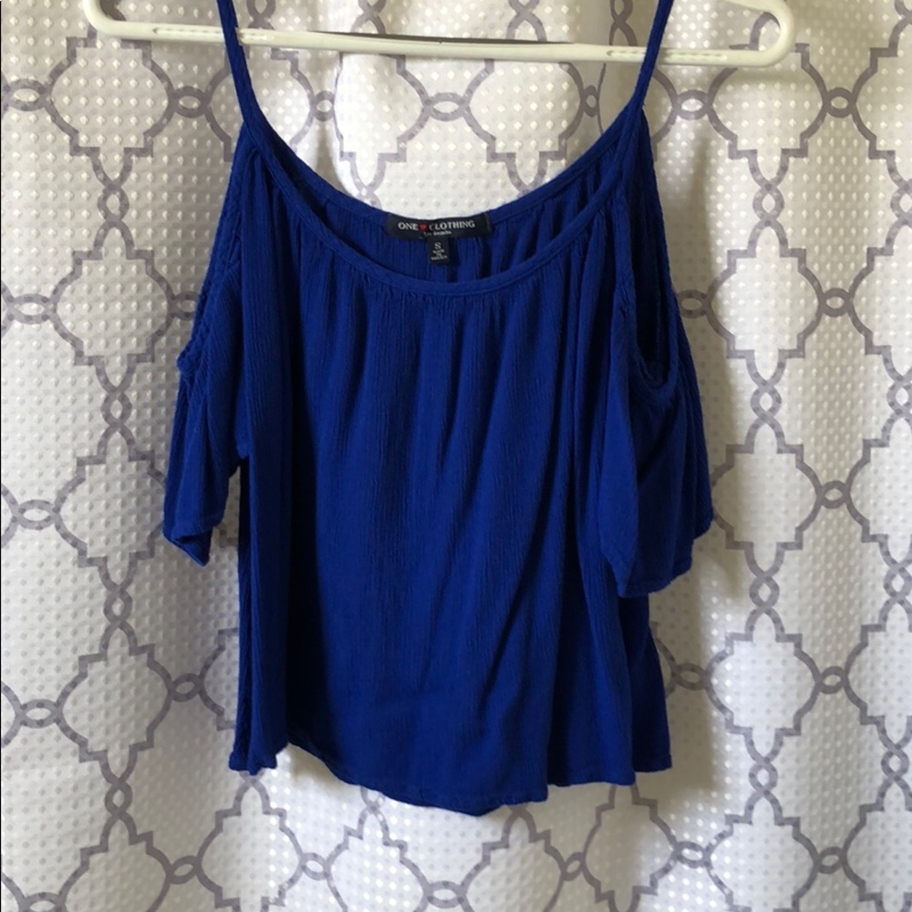 Royal Blue cold shoulder top